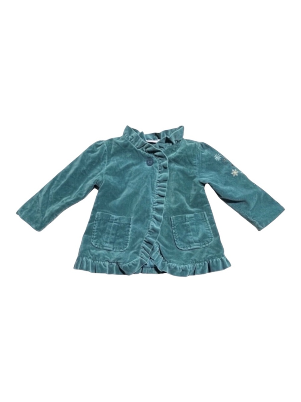 Vintage b.t. kids. embroidered velveteen ruffles jacket 2T